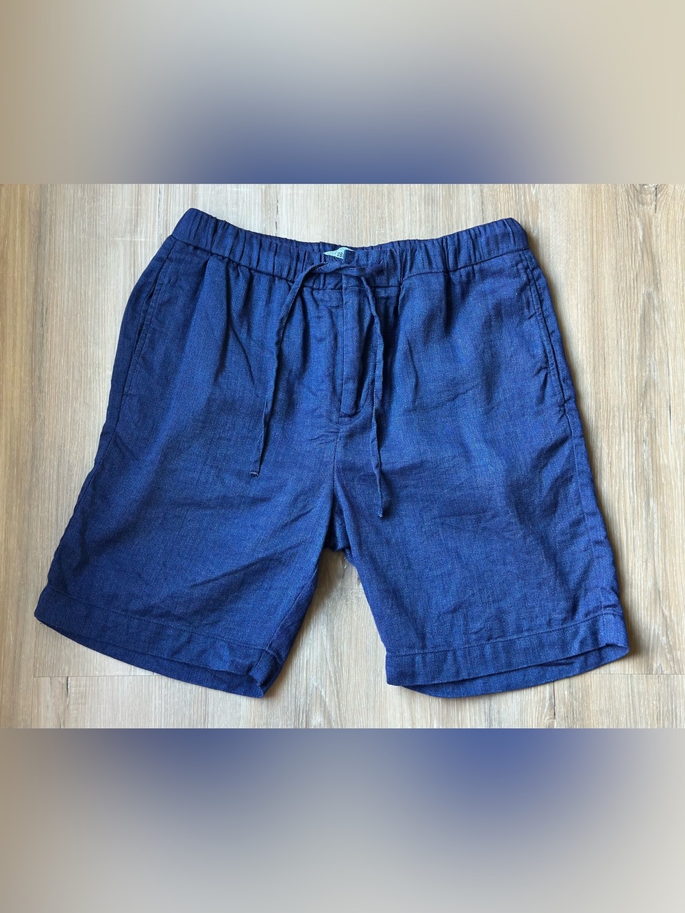 Frescobol Carioca Felipe Linen Cotton Men’s Shorts Navy Blue